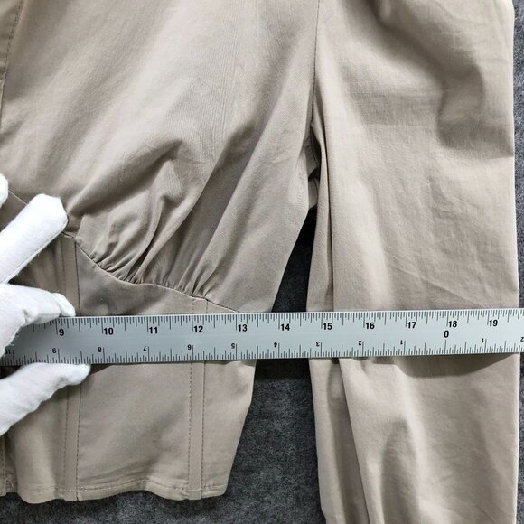 Le Blog Womens Collared Corset Shirt Blouse Long Sleeve Nude Beige Sz S Cropped - Picture 11 of 12